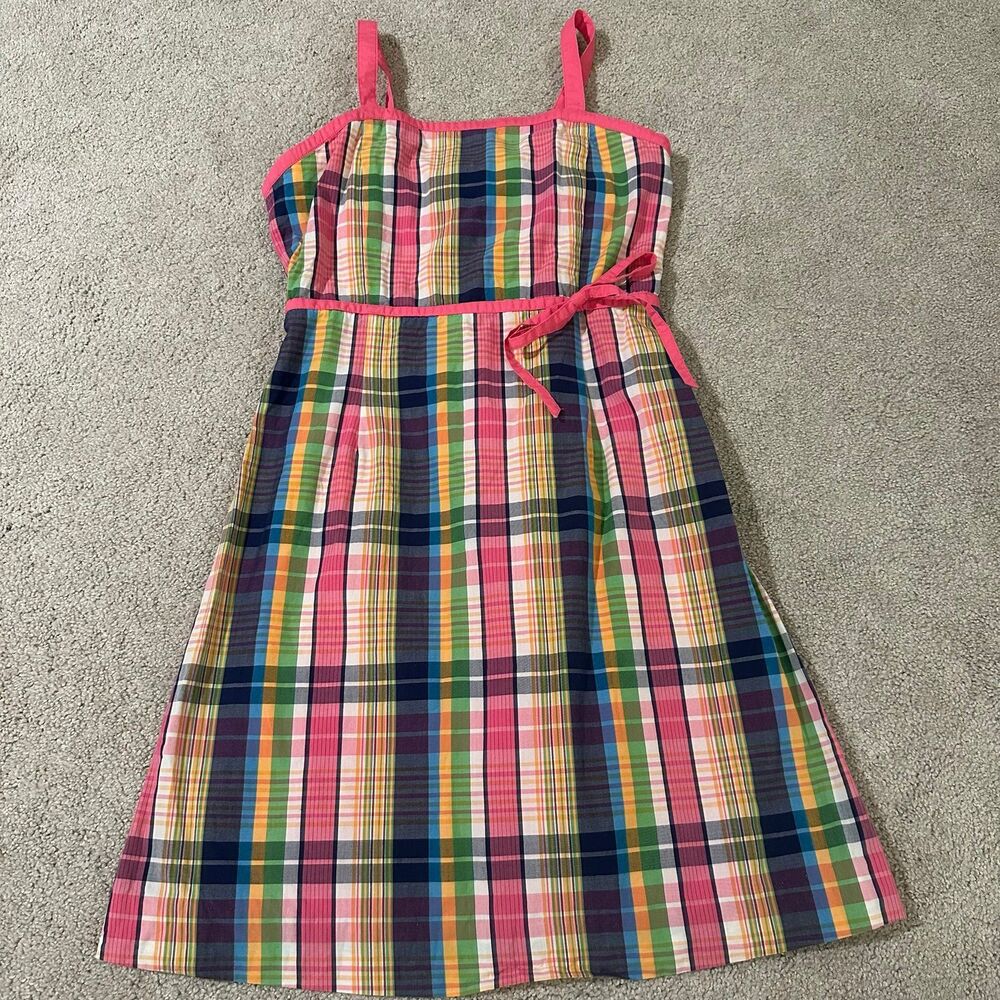 Lilly Pulitzer girl size 10 cotton sundress multicolored plaid VGUC